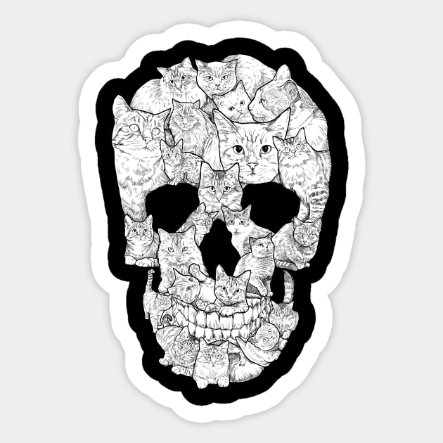 Cat Skull Sticker by Dinny